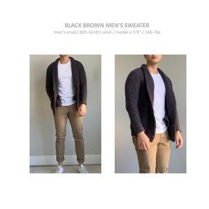 Black Brown Men's Cardigan